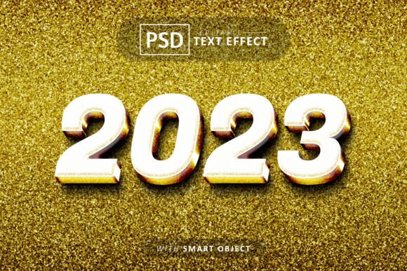 2023 Luxury Glitter Gold 3d Text Effect