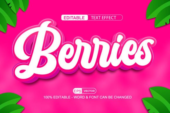 Berries Editable Text Effect Vector 3d