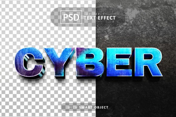Blue Cyber 3d Text Effect Editable: A Versatile Design Tool for Digital Creators
