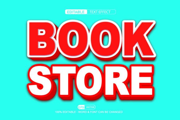 Book Store 3d Editable Text Effect Vecto