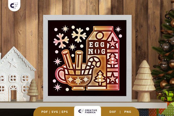 Christmas Eggnog 3D Shadow Box: A Festive Craft Project for All Skill Levels