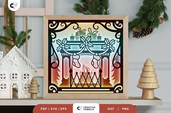 Christmas Fireplace 3D Layered Paper Cut: A Festive Craft Project for All