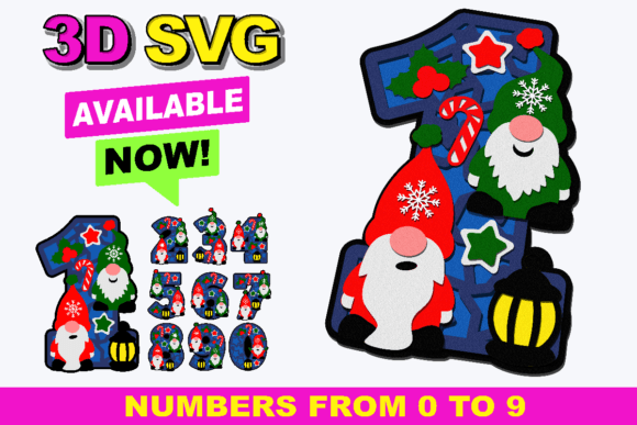 Christmas Gnome Numbers 3D SVG: A Creative and Practical Resource for All