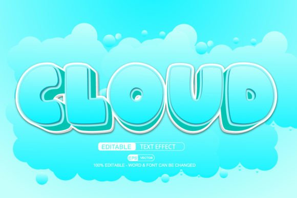Cloud 3d Editable Text Effect Vector for Creative Projects