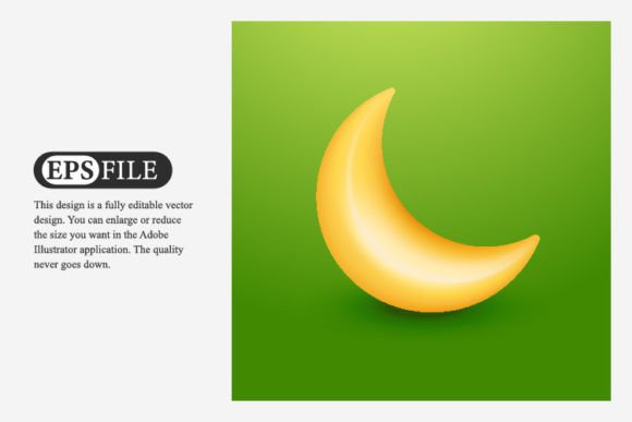 Cute Realistic Yellow Moon 3d Cartoon