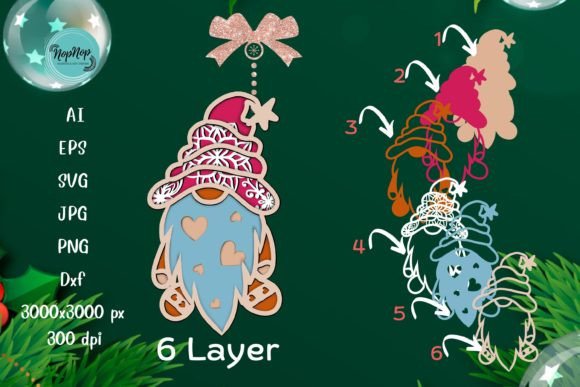 Gnome Multi Layer 3D Ornament: A Versatile Digital Design for Creative Projects