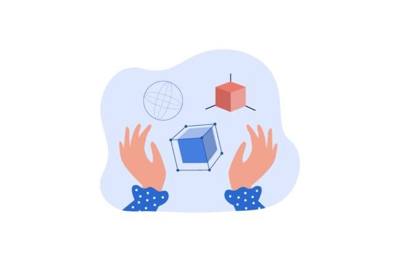 Hands with Different Geometric 3D Shapes