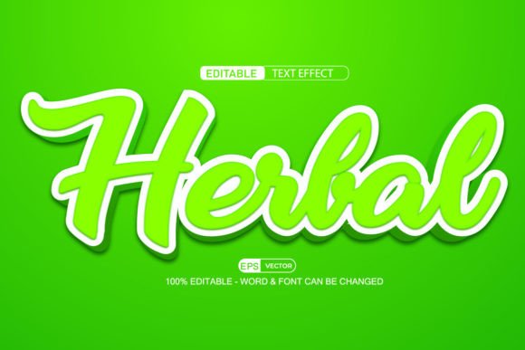 Harbal Editable Text Effect Vector 3d St