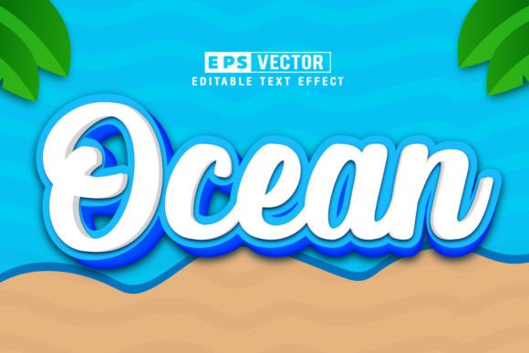 Ocean Editable Text Effect Vector 3D Style: A Versatile Tool for Creative Designers