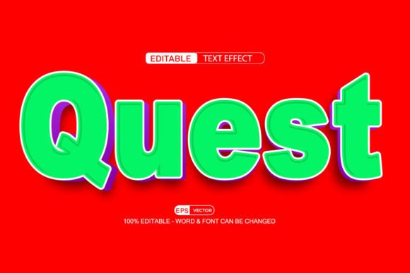 Quest 3d Editable Text Effect Vector: A Versatile Design Tool for Customization and Flexibility