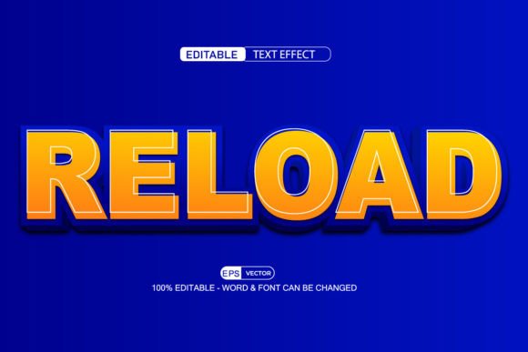 Reload Editable Text Effect Vector 3D ST