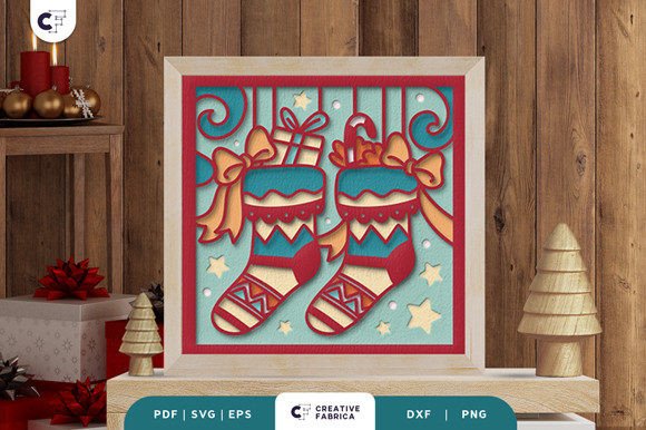 Retro Christmas Stocking 3D Shadow Box: A Creative Holiday Project for Crafters