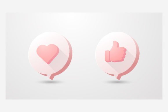 Social Media Love and Like: A Minimalist 3D Design for Creative Projects