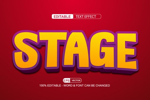 Stage Editable Text Effect Vector 3D Sty