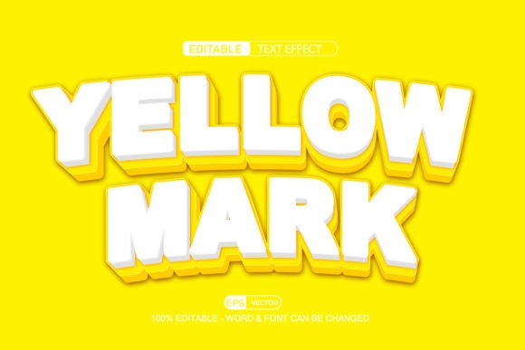 Yellow Mark 3D Editable Text Effect Vect for Dynamic Design Workflows